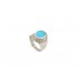 Women's Ring Traditional 925 Sterling Silver Blue Turquoise Gem Stone A 232